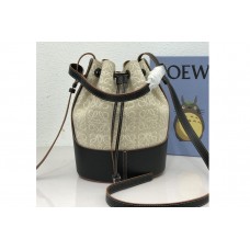 Loewe Balloon bag in White/Black Anagram jacquard and calfskin Loewe Balloon bag in White/Black Anagram jacquard and calfskin