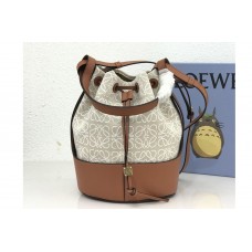 Loewe Balloon bag in Ecru/Tan Anagram jacquard and calfskin Loewe Balloon bag in Ecru/Tan Anagram jacquard and calfskin