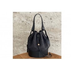 Loewe Balloon bag in Black/Black Anagram jacquard and calfskin Loewe Balloon bag in Black/Black Anagram jacquard and calfskin