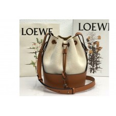 Loewe Small Balloon bag in Ecru/Tan canvas and calfskin Loewe Small Balloon bag in Ecru/Tan canvas and calfskin