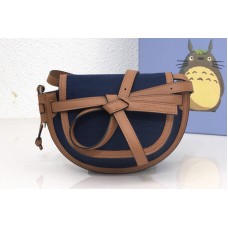 Loewe Mini Gate Dual bag in Navy Blue/Tan canvas and calfskin Loewe Mini Gate Dual bag in Navy Blue/Tan canvas and calfskin