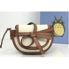 Loewe Mini Gate Dual bag in Ecru/Tan canvas and calfskin Loewe Mini Gate Dual bag in Ecru/Tan canvas and calfskin