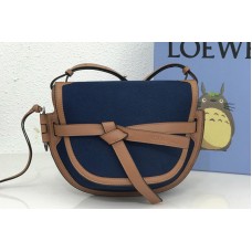 Loewe Small Gate bag in Navy Blue/Tan canvas and calfskin Loewe Small Gate bag in Navy Blue/Tan canvas and calfskin