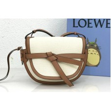 Loewe Small Gate bag in Ecru/Tan canvas and calfskin Loewe Small Gate bag in Ecru/Tan canvas and calfskin