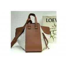 Loewe Small Hammock bag in Ecru/Tan Anagram jacquard and calfskin Loewe Small Hammock bag in Ecru/Tan Anagram jacquard and calfskin
