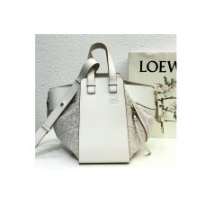 Loewe Small Hammock bag in Ecru/Soft White Anagram jacquard and calfskin Loewe Small Hammock bag in Ecru/Soft White Anagram jacquard and calfskin