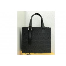 Loewe Buckle Tote in Anthracite/Black Anagram jacquard and calfskin Loewe Buckle Tote in Anthracite/Black Anagram jacquard and calfskin