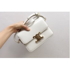 Celine Teen triomphe bag in White shiny calfskin