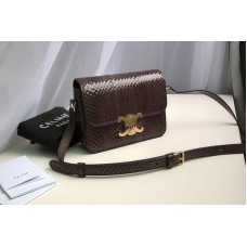 Celine Teen triomphe bag in brown watersnake Leather Celine Teen triomphe bag in brown watersnake Leather