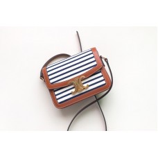 Celine teen triomphe bag in Navy/Tan Striped textile Celine teen triomphe bag in Navy/Tan Striped textile