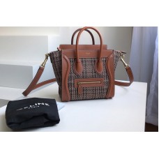 Celine nano luggage bag in Brown/TAN textile and calfskin Celine nano luggage bag in Brown/TAN textile and calfskin