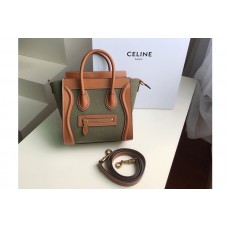 Celine NANO LUGGAGE BAG IN TEXTILE AND NATURAL CALFSKIN Celine NANO LUGGAGE BAG IN TEXTILE AND NATURAL CALFSKIN
