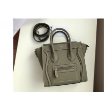Celine Nano Luggage Bag in Souris Drummed Calfskin Leather Celine Nano Luggage Bag in Souris Drummed Calfskin Leather