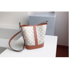 Celine small bucket Bag in triomphe canvas White Celine small bucket Bag in triomphe canvas White