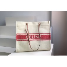 Celine Squared cabas celine in plein soleil textile and calfskin Tan/Red Celine Squared cabas celine in plein soleil textile and calfskin Tan/Red