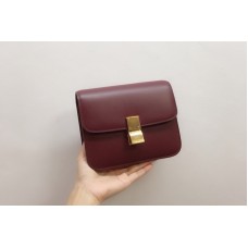 Celine TEEN CLASSIC BAG IN Burgundy BOX CALFSKIN Celine TEEN CLASSIC BAG IN Burgundy BOX CALFSKIN