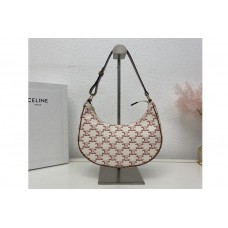 Celine AVA BAG IN TRIOMPHE CANVAS AND CALFSKIN Red Celine AVA BAG IN TRIOMPHE CANVAS AND CALFSKIN Red