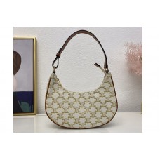 Celine ava bag in White triomphe canvas and calfskin Celine ava bag in White triomphe canvas and calfskin
