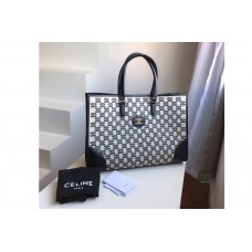 Celine horizontal cabas Bag in textile with triomphe embroidery black Celine horizontal cabas Bag in textile with triomphe embroidery black