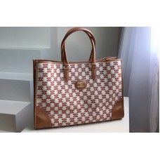 Celine horizontal cabas Bag in textile with triomphe embroidery Red Celine horizontal cabas Bag in textile with triomphe embroidery Red
