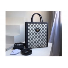 Celine small cabas vertical Bag in textile with triomphe embroidery Black Celine small cabas vertical Bag in textile with triomphe embroidery Black