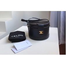 Celine medium tambour bag in Black smooth calfskin