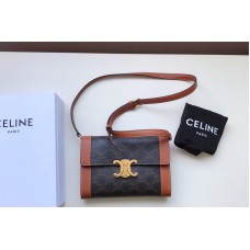 Celine Strap bag triomphe in Canvas Black natural calfskin Celine Strap bag triomphe in Canvas Black natural calfskin