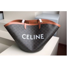 Celine LARGE COUFFIN IN CANVAS AND CELINE PRINT on Brown triomphe canvas and calfskin Celine LARGE COUFFIN IN CANVAS AND CELINE PRINT on Brown triomphe canvas and calfskin
