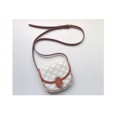 Celine mini Besace bag in White TRIOMPHE CANVAS AND CALFSKIN Celine mini Besace bag in White TRIOMPHE CANVAS AND CALFSKIN