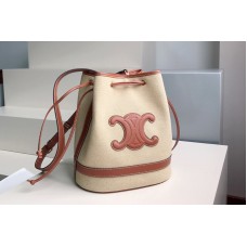 Celine Seau Marin bag in Textile and Calfskin – Natural / Tan Celine Seau Marin bag in Textile and Calfskin – Natural / Tan