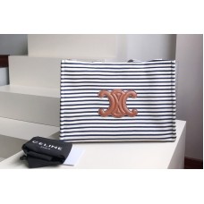 Celine large cabas thais Bag in Navy/Tan Striped textile Celine large cabas thais Bag in Navy/Tan Striped textile