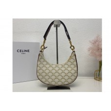 Celine AVA BAG IN TRIOMPHE CANVAS AND CALFSKIN White Celine AVA BAG IN TRIOMPHE CANVAS AND CALFSKIN White