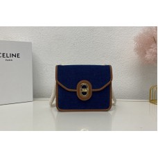 Celine CLUTCH SULKY IN DENIM AND CALFSKIN NAVY / TAN Celine CLUTCH SULKY IN DENIM AND CALFSKIN NAVY / TAN