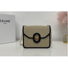 Celine CLUTCH SULKY IN VANILLA/NAVY TEXTILE AND CALFSKIN Celine CLUTCH SULKY IN VANILLA/NAVY TEXTILE AND CALFSKIN