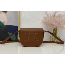 Celine FOLCO CUIR TRIOMPHE bag IN Brown SMOOTH CALFSKIN Celine FOLCO CUIR TRIOMPHE bag IN Brown SMOOTH CALFSKIN