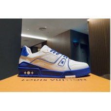 Louis Vuitton 1A8SJJ Trainer sneaker in Blue Calf leather Louis Vuitton 1A8SJJ Trainer sneaker in Blue Calf leather