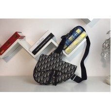 Dior 93 Oblique Saddle bag in Navy Blue Dior Oblique jacquard Dior 93 Oblique Saddle bag in Navy Blue Dior Oblique jacquard