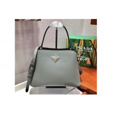 Prada Medium Saffiano Leather Prada Matinee Bag in Grey Saffiano Leather
