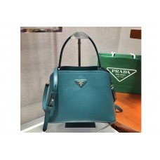 Prada Medium Saffiano Leather Prada Matinee Bag in Blue Saffiano Leather