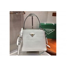 Prada Medium Saffiano Leather Prada Matinee Bag in White Saffiano Leather