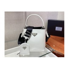 Prada Saffiano Leather Prada Panier Bag in White Leather Prada Saffiano Leather Prada Panier Bag in White Leather