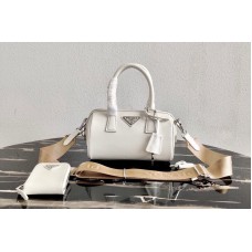 Prada Saffiano Leather Boston bag in White Saffiano Leather Prada Saffiano Leather Boston bag in White Saffiano Leather