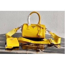 Prada Saffiano Leather Boston bag in Yellow Saffiano Leather Prada Saffiano Leather Boston bag in Yellow Saffiano Leather