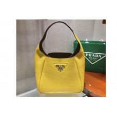 Prada Leather Bucket Handbag in Yellow Calf Leather Prada Leather Bucket Handbag in Yellow Calf Leather