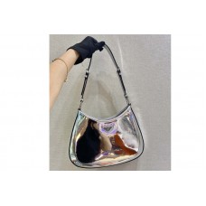 Prada Prada Cleo brushed leather shoulder bag in Silver brushed leather Prada Prada Cleo brushed leather shoulder bag in Silver brushed leather