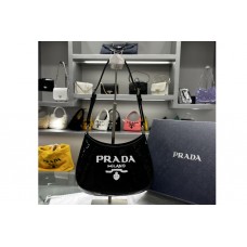 Prada Prada Cleo sequined bag in Black/White Fabric/Leather Prada Prada Cleo sequined bag in Black/White Fabric/Leather
