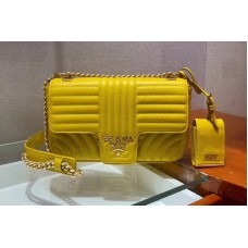 Prada Diagramme medium leather bags Yellow Stitched leather Prada Diagramme medium leather bags Yellow Stitched leather