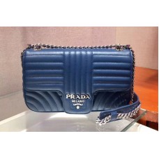Prada Diagramme medium leather bags Blue Stitched leather Prada Diagramme medium leather bags Blue Stitched leather