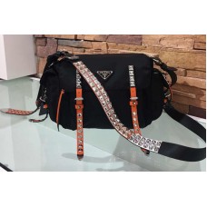 Prada Black Nylon shoulder bag Nylon and calf leather Prada Black Nylon shoulder bag Nylon and calf leather
