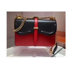 Prada Belle leather shoulder bags Black/Red Calf Leather Prada Belle leather shoulder bags Black/Red Calf Leather